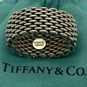 Tiffany & Co. 925 Sterling Vintage Mesh ring Sz 6